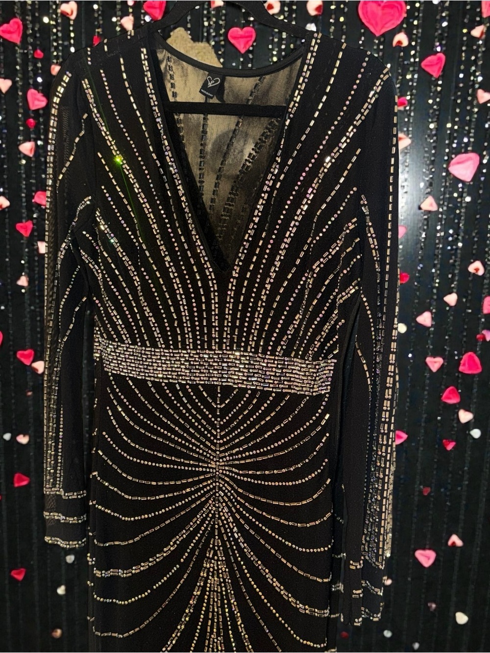 Windsor Black Rhinestone Embellished Formal Gown Size Large - Picture 4 of 17
